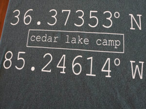 shirt with coordinates and camp title